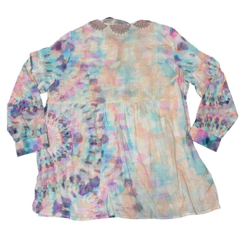 Soft Surroundings Bazille Pastel Tie Dye Tunic Top XL extra large petite - Picture 4 of 8